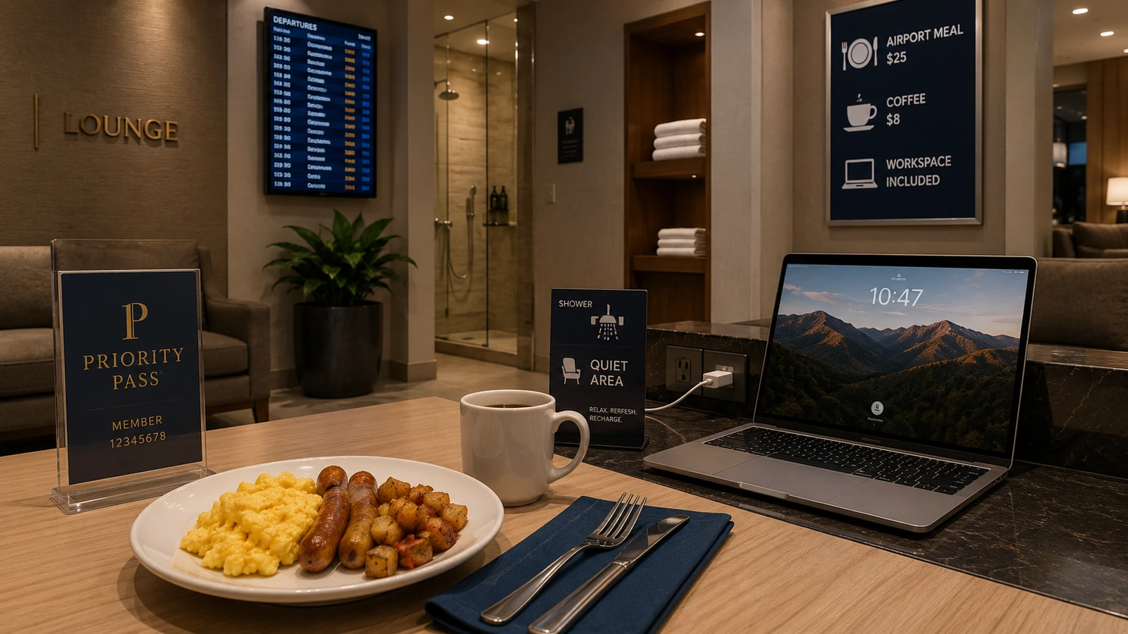 Priority Pass or a $30 day-pass beats airport food
