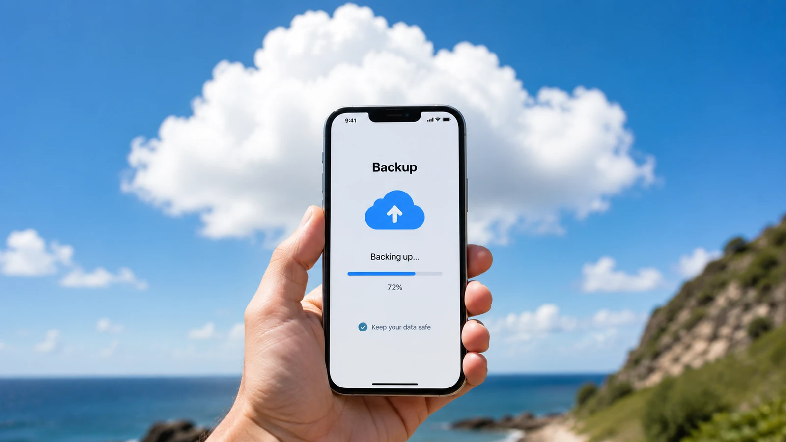 Force a full cloud backup of your phone the night before you leave